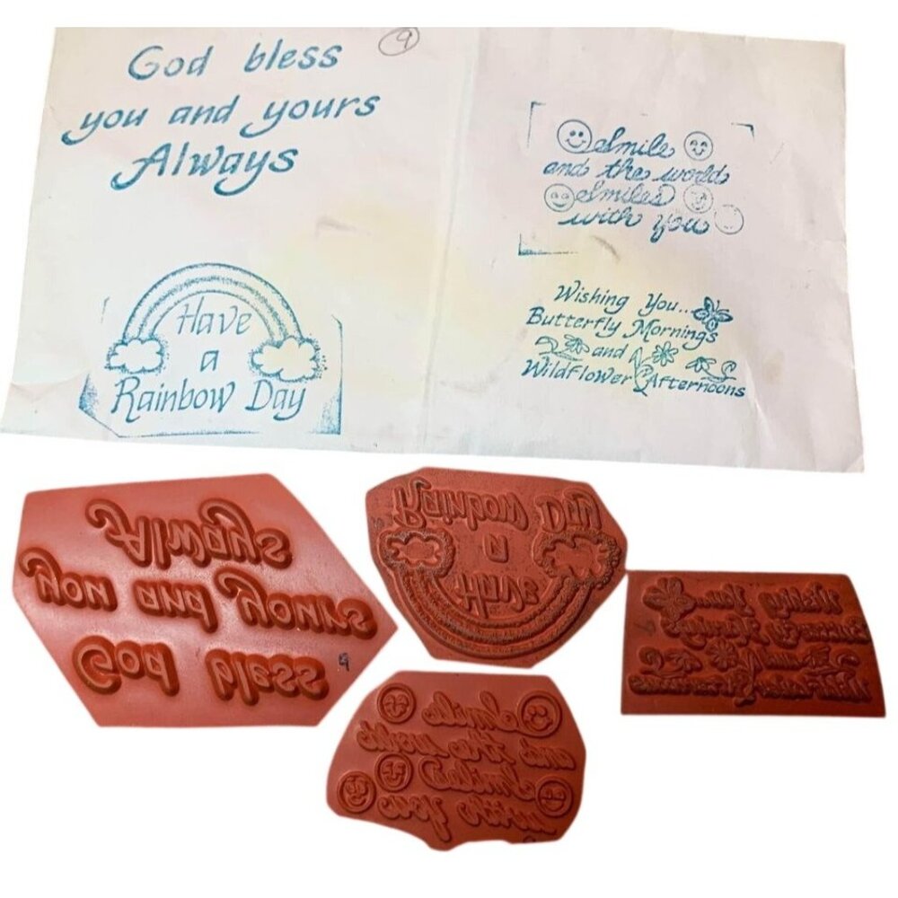 Have A Rainbow Rubber Stamp Set Lindys Stamp Gang Crafting Supplies Pre-Owned